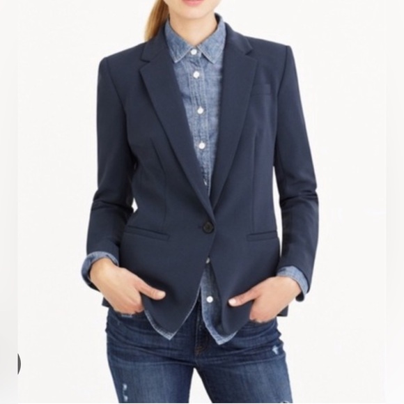 J.Crew 1035 Bi Stretch Wool Tollegno 1900 Blazer OP Navy - Picture 11 of 11